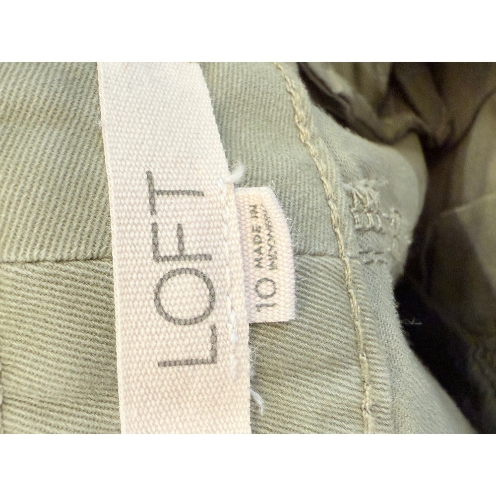 LOFT The Slim Pants Women's Size 10 Olive Green Cotton Blend Casual Trousers - Picture 6 of 10